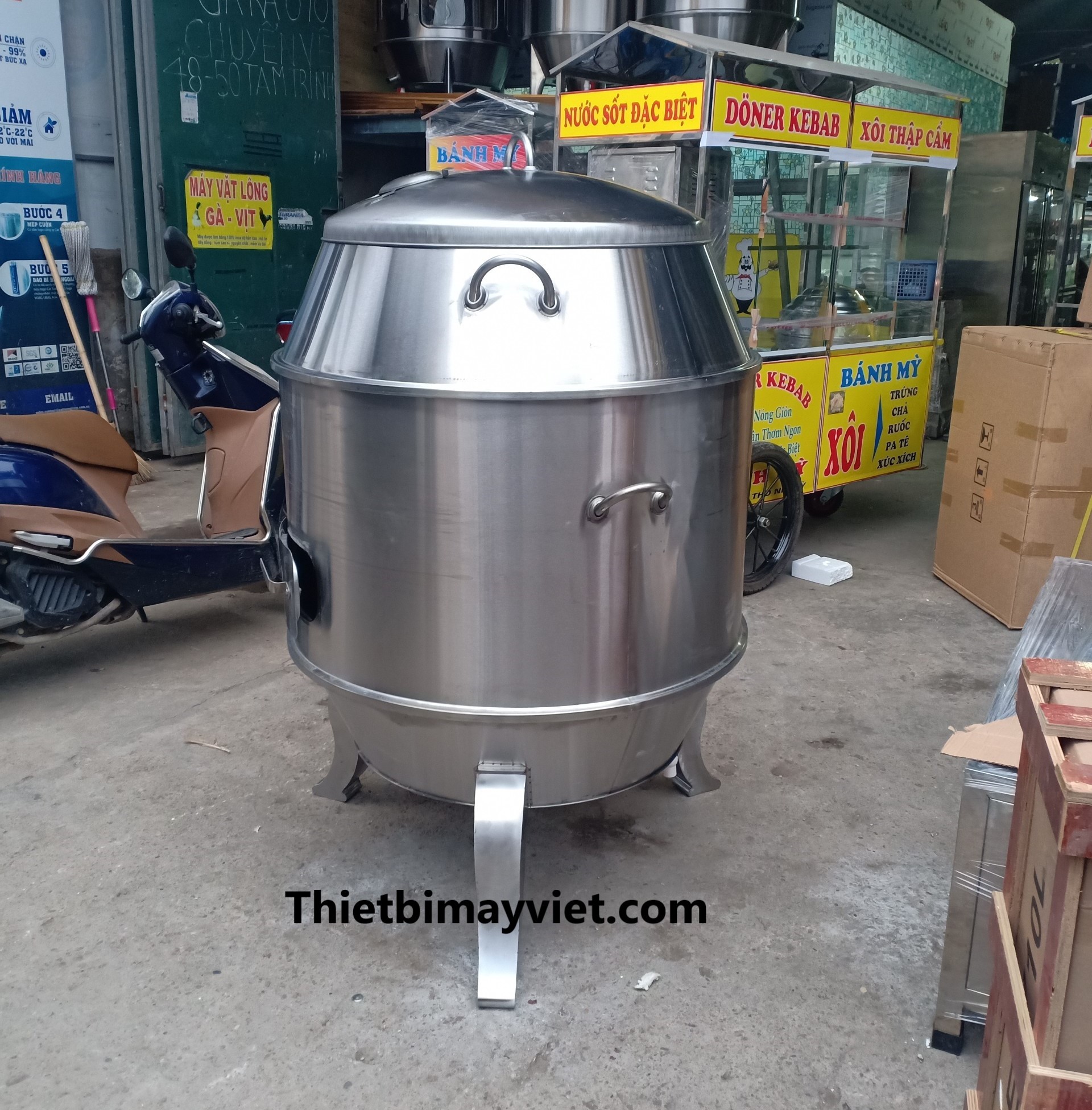 Lò Quay Vịt Chân Cong Inox 90
