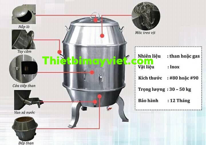 Lu quay vịt không kính 80cm