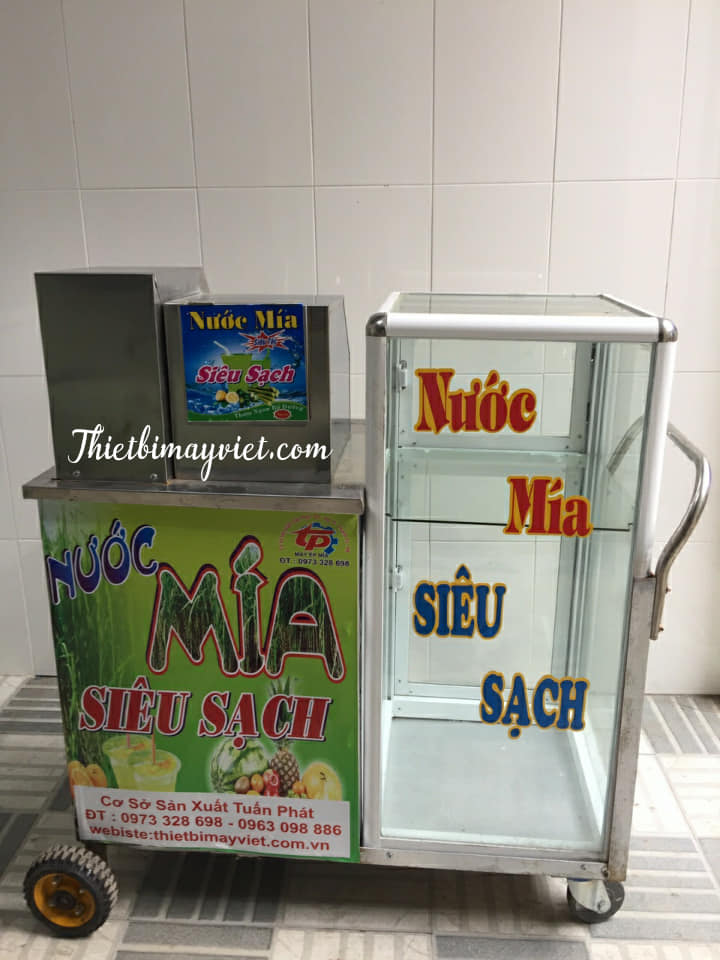 Máy ép mía siêu sạch lô to tủ kính lệch
