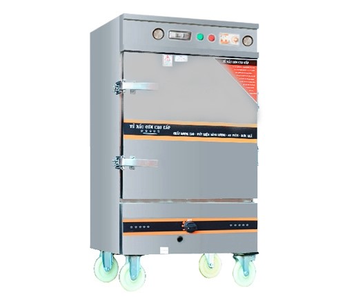 Tủ Nấu Cơm 8 Khay Kết Hợp Ga - Điện Hẹn Giờ Bằng Cơ Và Aptomat