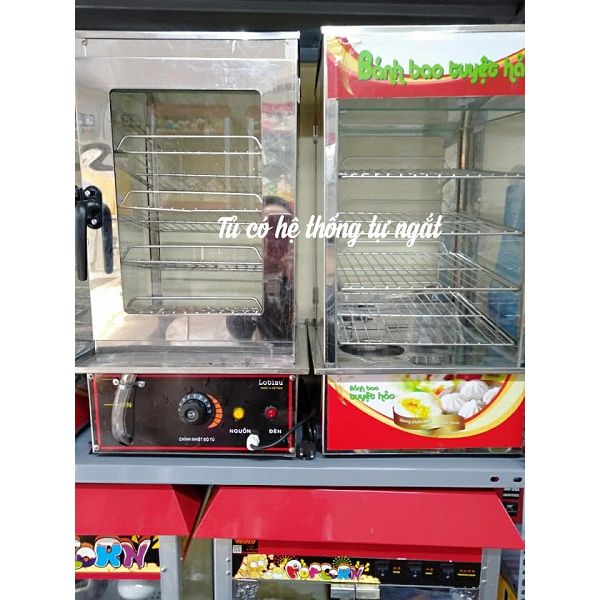 Tủ trưng bày bánh bao bằng điện có hệ thống tự ngắt