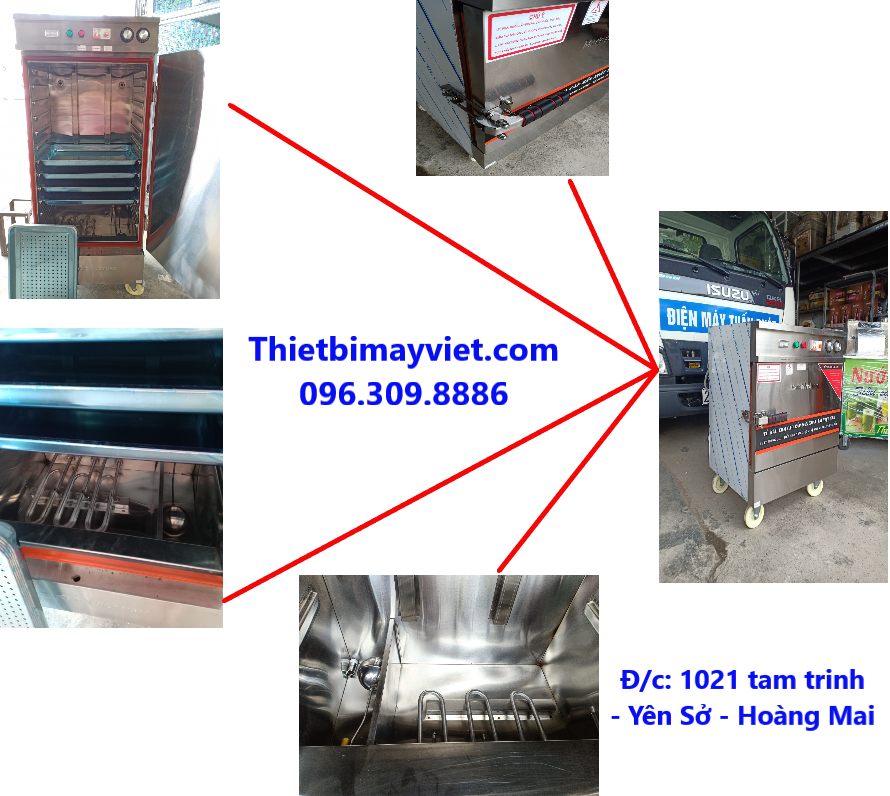 Tủ Nấu Cơm 12 Khay Kết Hợp Ga Điện Hẹn Giờ Aptomat 2020