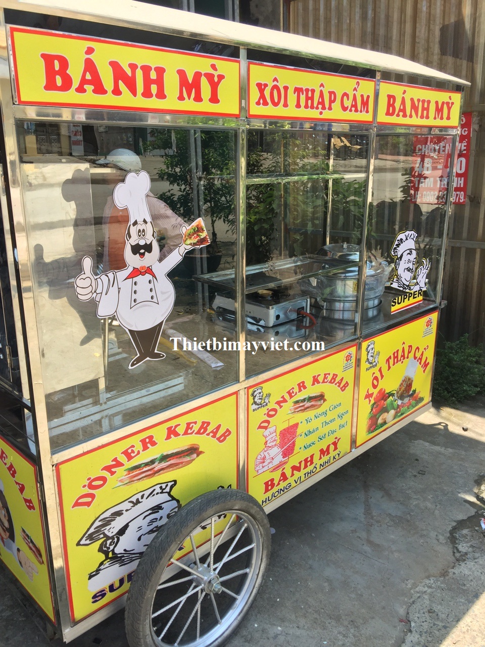 Xe xôi 3 khoang bánh xe bò