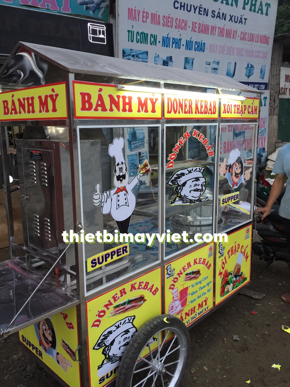Xe bánh mì Doner Kebab kèm bán xôi 1m8