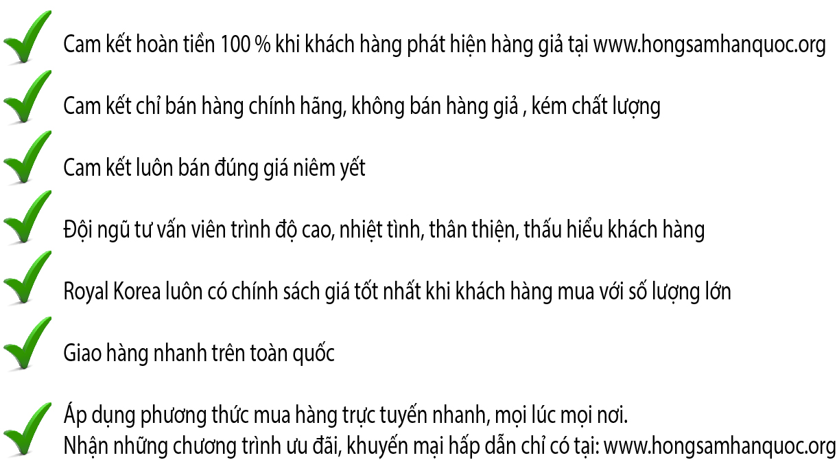 LÝ DO  BẠN NÊN MUA HÀNG TẠI HONGSAMHANQUOC.ORG: