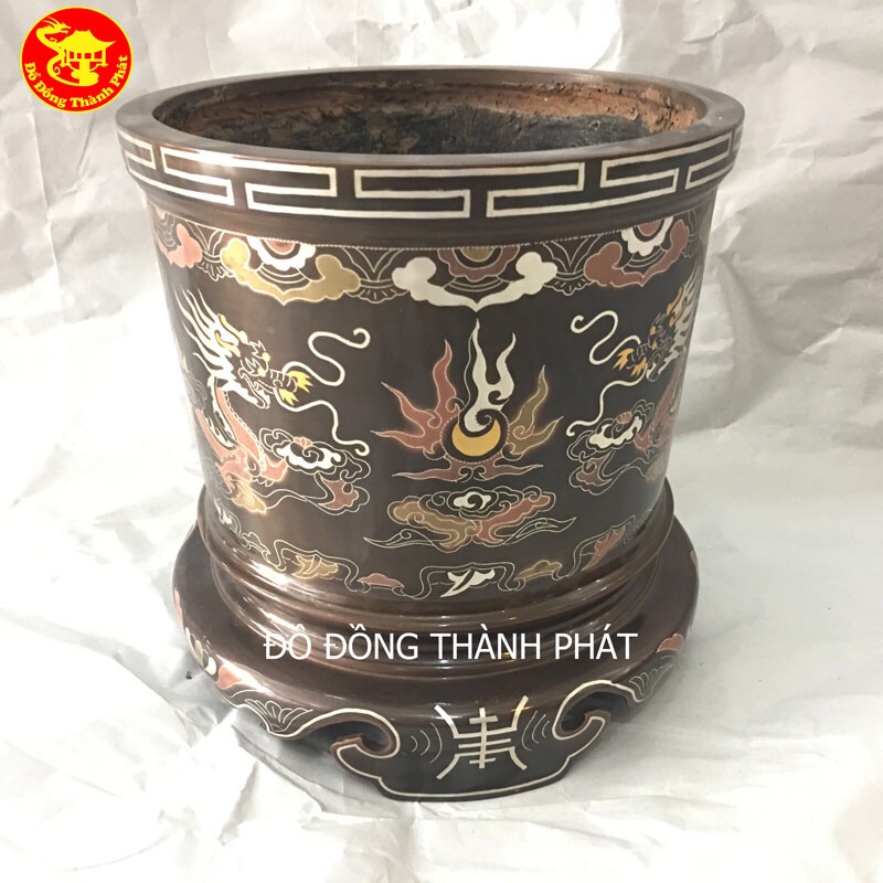 bát hương đồng khảm ngũ sắc