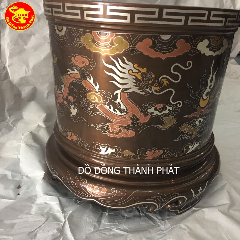 bát hương đồng khảm ngũ sắc