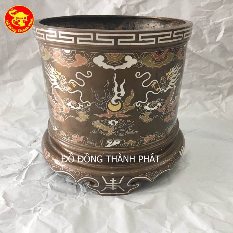 hình ảnh song long trầu nguyệt trên bát hương