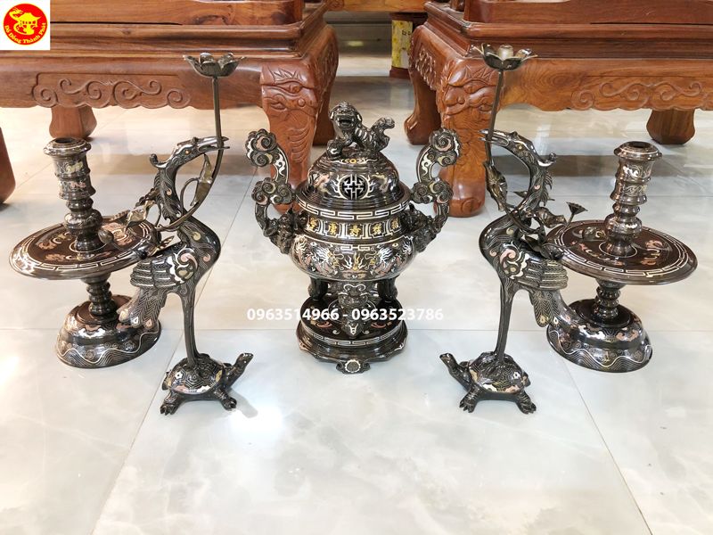 Đồ đồng thờ cúng khảm ngũ sắc