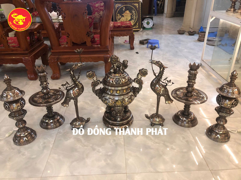 Bộ Thất Sự khảm tam khí cao 50 cm