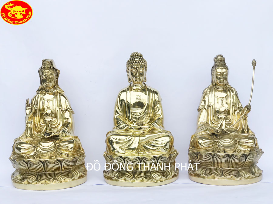 Bộ Tượng Tam Thánh Tây Phương Bằng Đồng