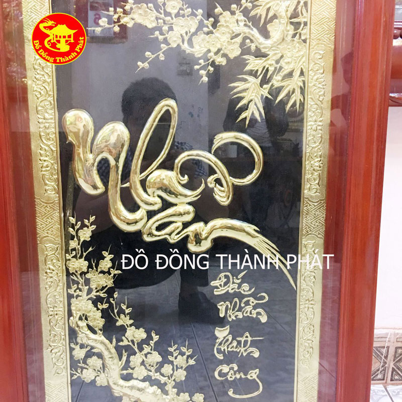 tranh chữ nhẫn bằng đồng