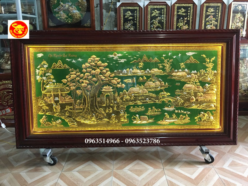 Tranh cội nguồn quê hương bằng đồng