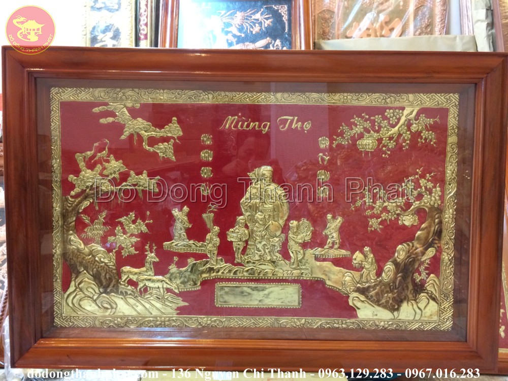 tranh cụ bà mạ vàng