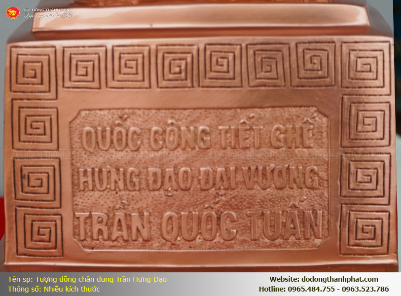 Tượng đồng Hưng Đạo Vương được chạm khắc tinh xảo, khẳng định uy tín đúc tượng đồng chân dung tại Thành Phát