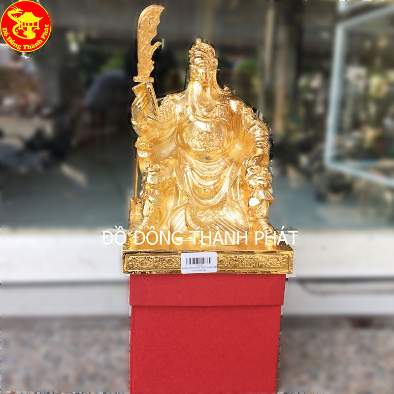 Tượng Đồng Quan Công Đọc Sách Mạ Vàng 24k