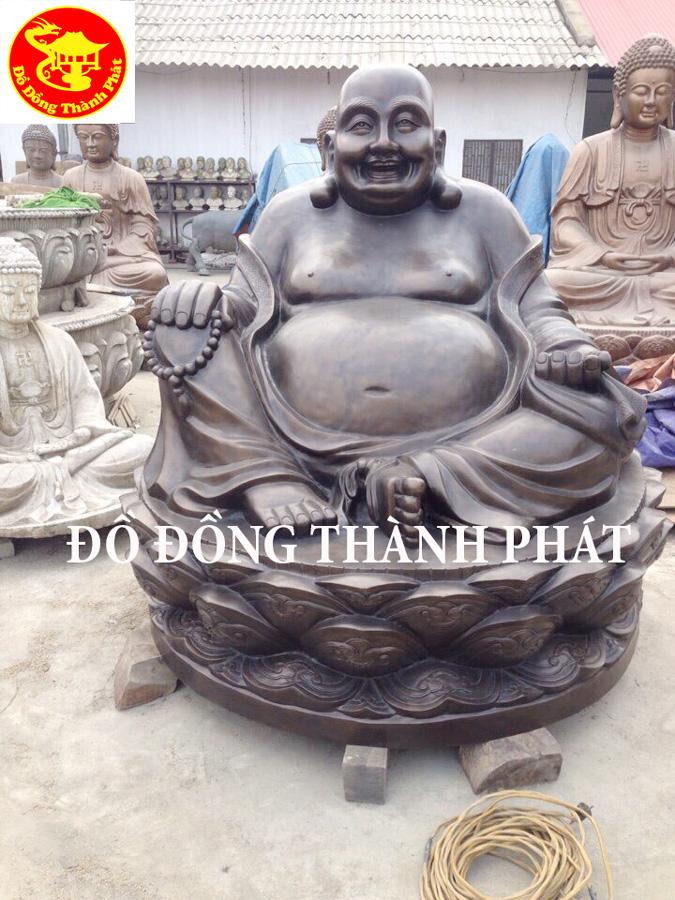 Đúc Tượng Phật Di Bằng Đồng Tượng Di Lạc Ngồi Bệ Cao 1,5 m Cho Chùa Diện Đẹp