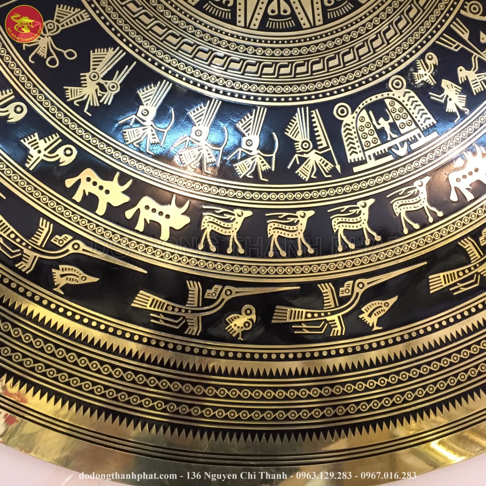 Mặt Trống đồng đong Sơn Treo Tường đường Kinh 1 5m đồ đồng Mỹ Nghệ