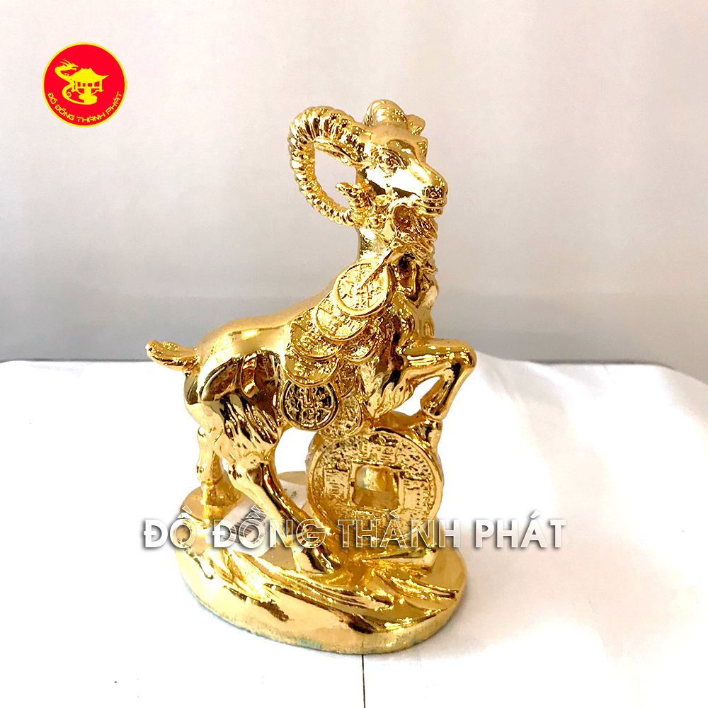 Tượng Đồng Dê Chiêu Tài Lộc Mạ Vàng 24k.