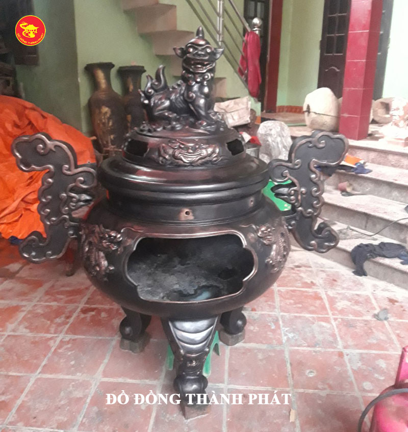 Lư Hóa Vàng Mã Bằng Đồng Hun giả cổ Để Ngoài Trời