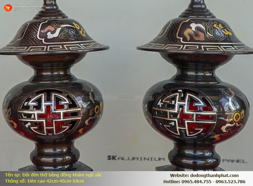 Cách nhận biết đèn thờ khảm ngũ sắc chuẩn vàng bạc của Đồ Đồng Thành Phát