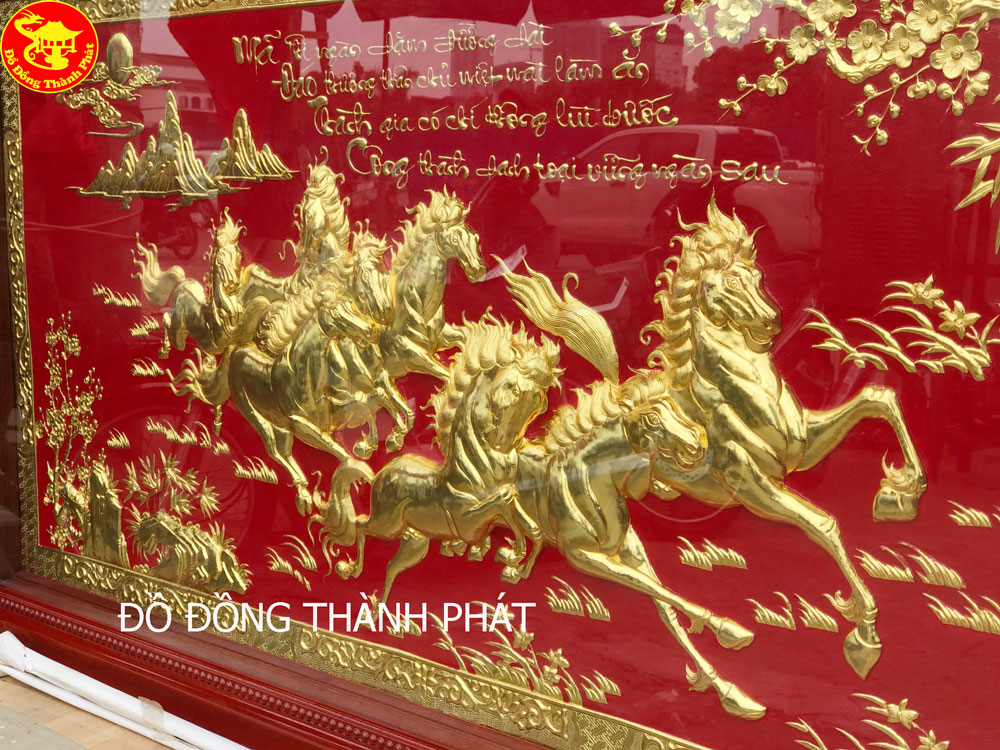 tranh mã đáo thành công mạ vàng