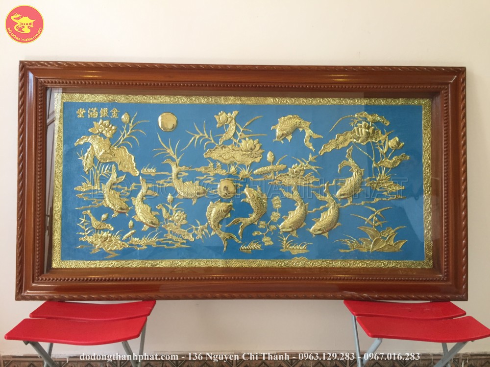 Tranh Đồng Mỹ Nghệ Cửu Ngư Quần Hội