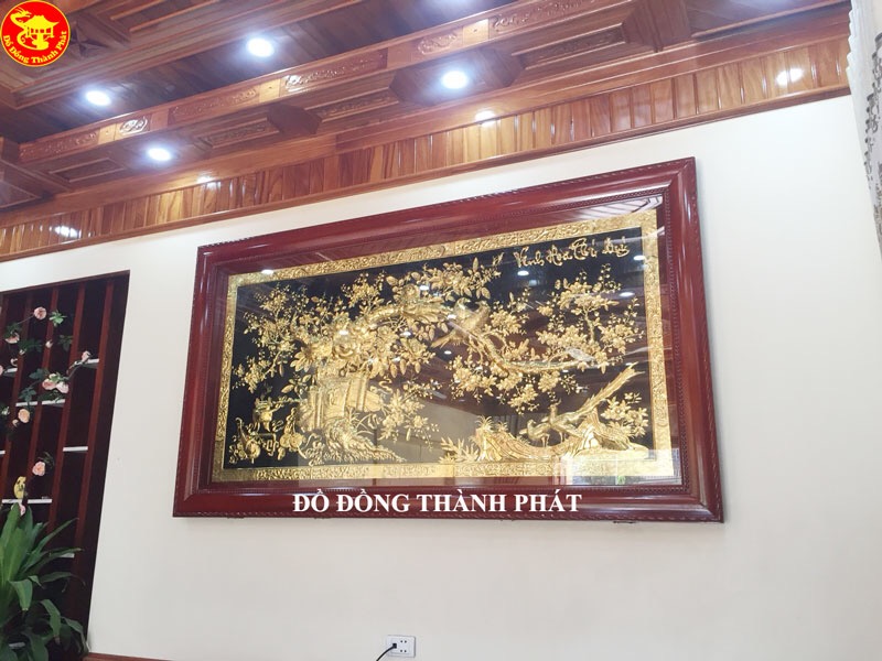 tranh đồng mạ vàng vinh hoa phú quý