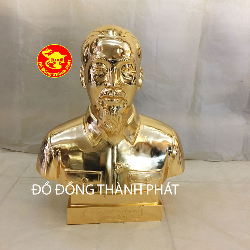 tượng bác hồ bán thân mạ vàng