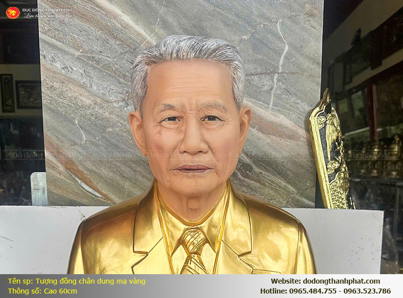 pho tuong dong chan dung cao 60cm rat vang 24k phan mat sang trong