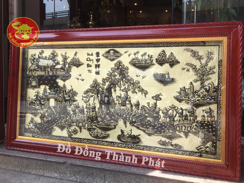 tranh vinh quy bái tổ bằng đồng