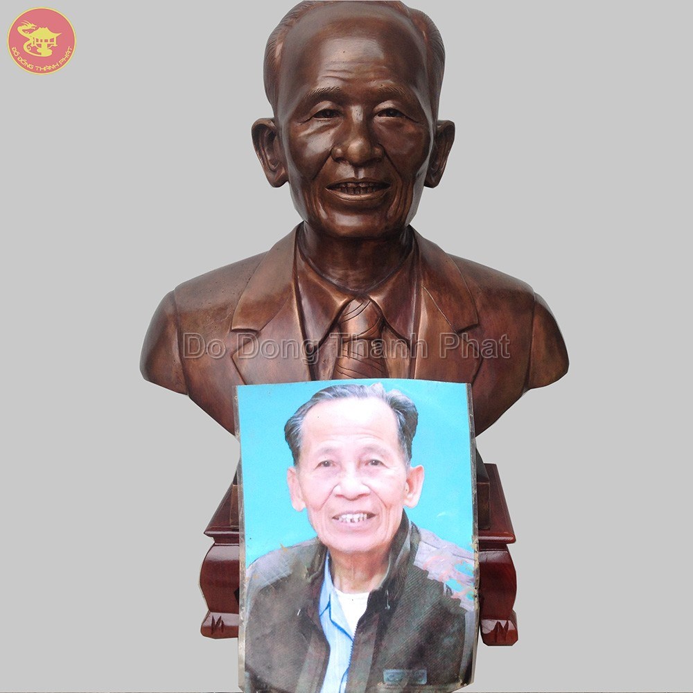 Địa chỉ đúc tượng chân dung bán thân bằng đồng cụ ông cực đẹp