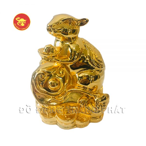 Linh vật Chuột - bộ tượng 12 con giáp bằng đồng mạ vàng
