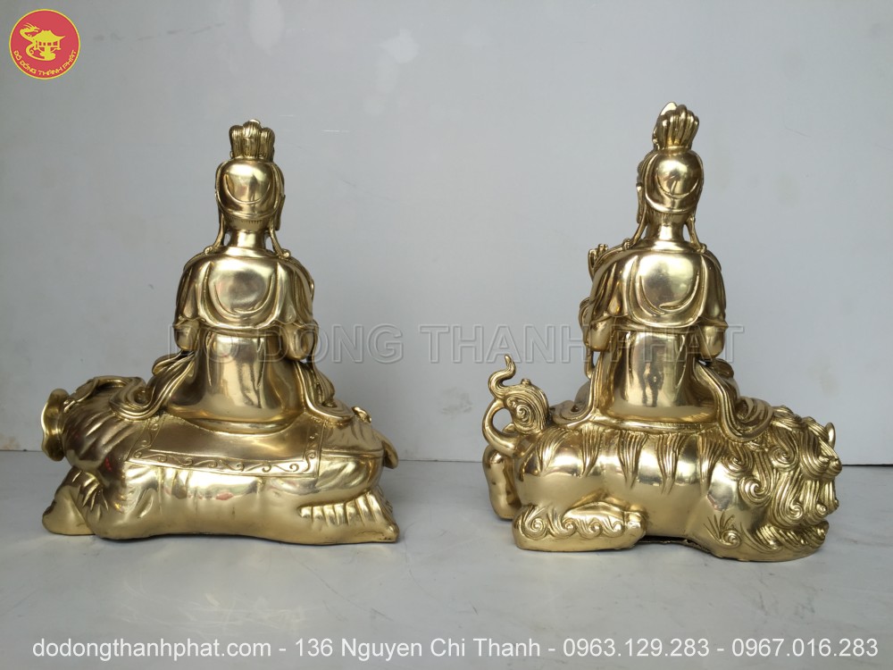 Địa chỉ bán tượng phật tát văn thù phổ hiền đồng vàng đẹp uy tín tại Hà Nội, Đà Nẵng, HCM
