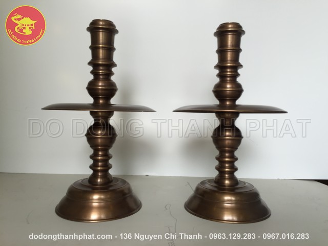 Bộ đồ thờ cúng bằng đồng tam sự đỉnh nến long phụng giả cổ đồng hun cao 50 cm