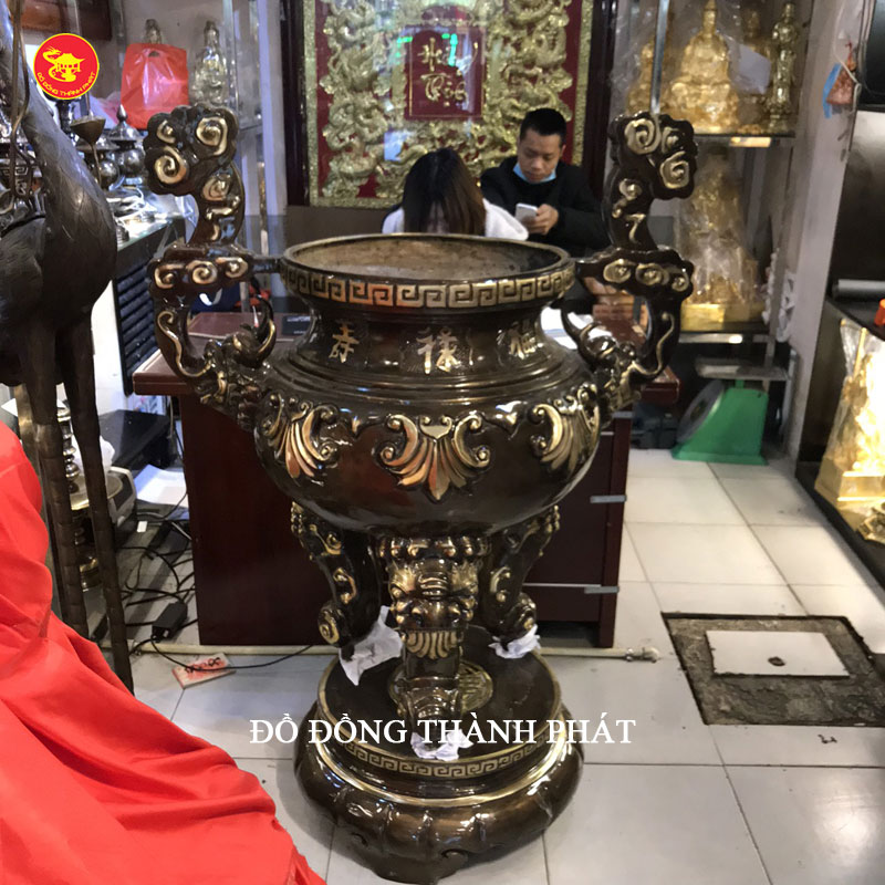 Lư Hóa Vàng Mã Bằng Đồng hai công nghệ Để Ngoài Trời