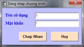 Giao diện đăng nhập phần mềm