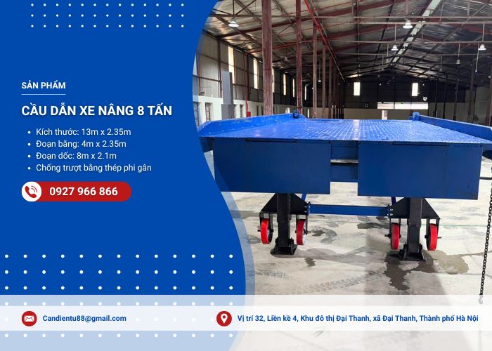 Cầu dẫn xe nâng 8 tấn dài 13m
