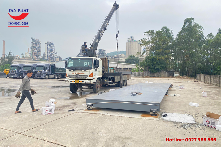 Bàn cân điện tử 100 tấn lắp đặt tại Nghi Sơn, Thanh Hóa