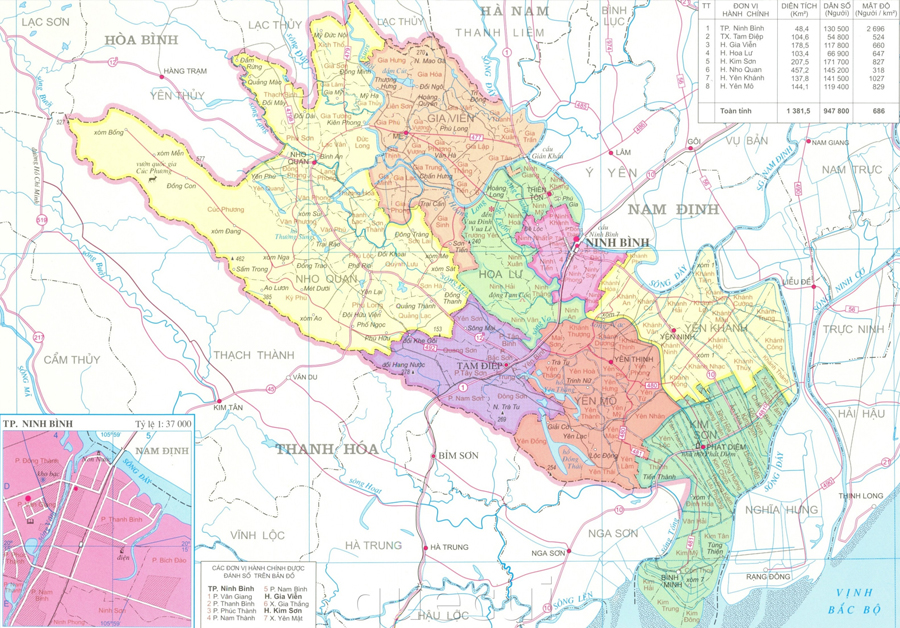 Hình ảnh bản đồ tỉnh Ninh Bình