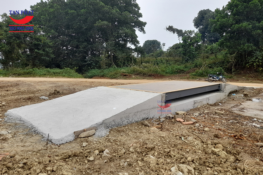 Cân điện tử 40 tấn 6x3m sau khi hoàn thiện lắp đặt.