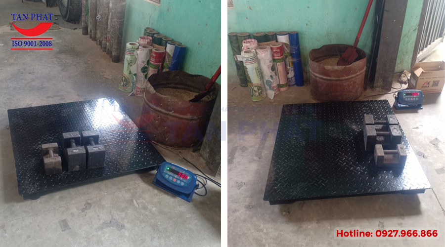 Cân sàn điện tử XK3118T1 tải trọng 3 tấn kích thước (1.2mx1.2m) được hãng Cân Tân Phát bàn giao tại Hưng Yên.