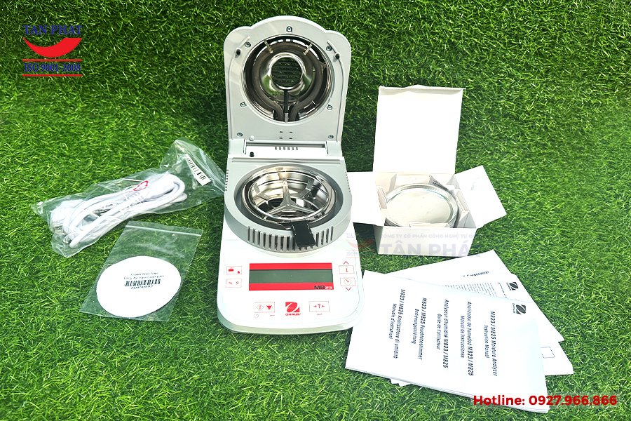Trọn bộ cân sấy ẩm MB23 Ohaus do hãng Cân Tân Phát phân phối