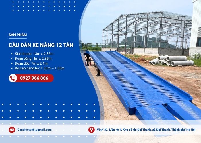 Cầu dẫn xe nâng 12 tấn 13m