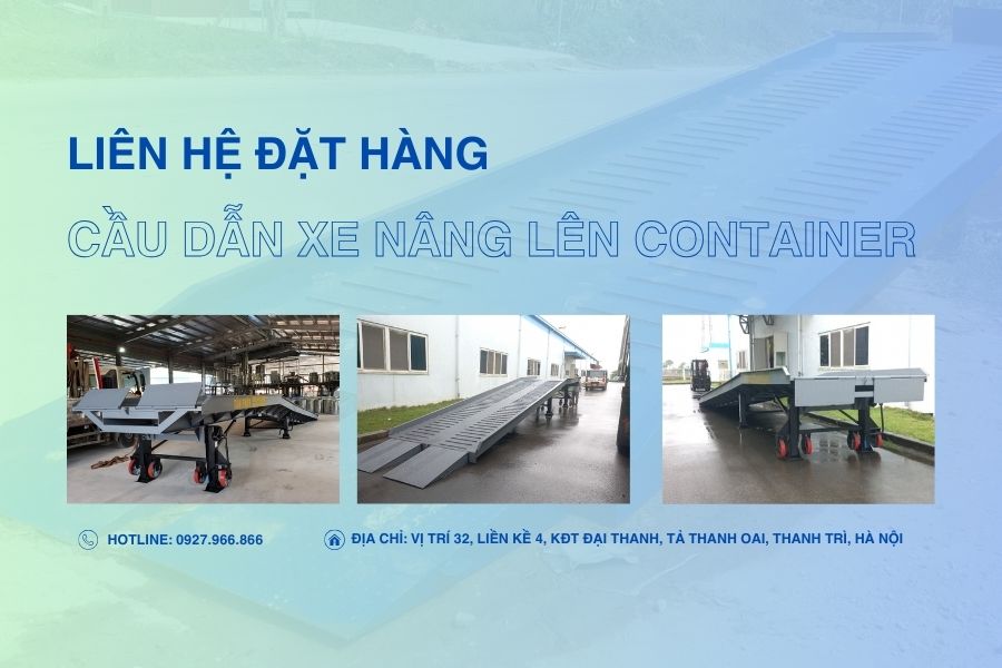cầu xe nâng lên container