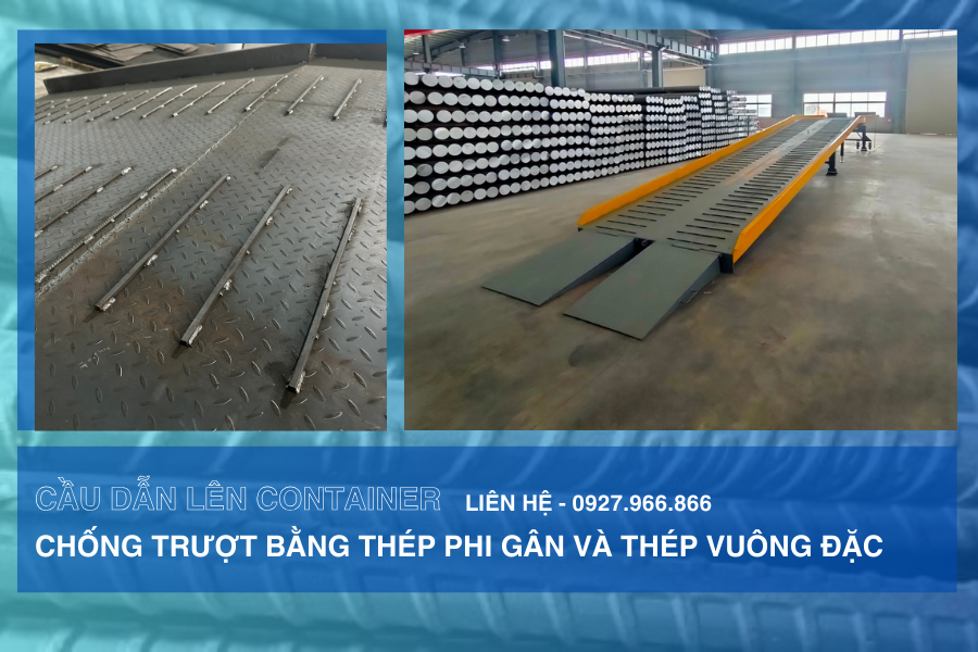 Cầu xe nâng chống trượt bằng thép phi gân