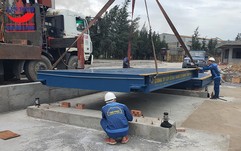 Hình ảnh di dời trạm cân ô tô 120 tấn tại Thái Nguyên được tân trang và chuyển sang vị trí mới