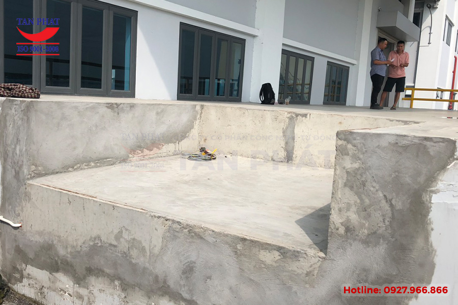 Hố pit dành cho sàn nâng thủy lực sau khi đã thi công xây dựng xong