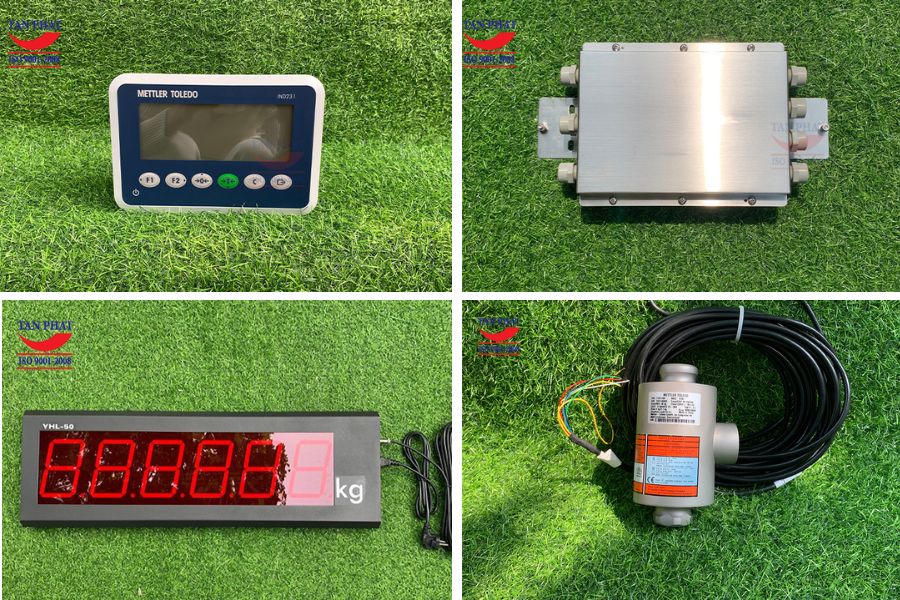 Bộ thiết bị analog bao gồm: đầu cân điện tử IND231, Loadcell 0782, Hộp nối 6 loadcell nhập khẩu chính hãng Mettler Toledo và màn hiển thị YHL-50 chính hãng Yaohua.