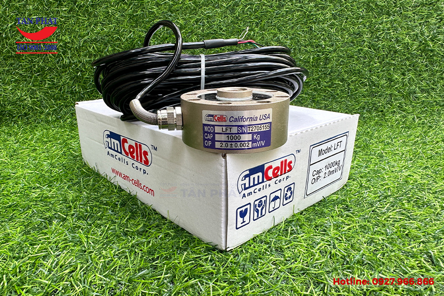 Hình ảnh loadcell chén LFT 1 tấn, sản xuất chính hãng Amcells (Mỹ).